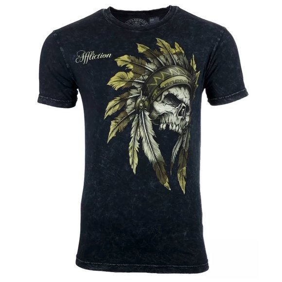 Affliction Other - AFFLICTION WINDTALKER Men's T-shirt BLACK LAVA Biker